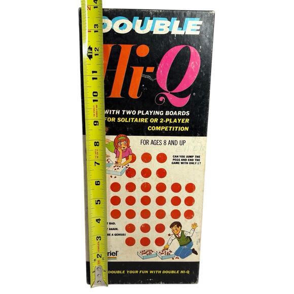 VTG 1975 "DOUBLE HI-Q" Solitaire Skill Game Gabriel Kohner 69 RED PEGS / 2 GREEN - Picture 2 of 16